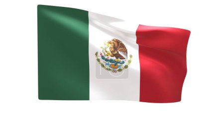 Photo for National flag of mexico on white background, vector illustration, 3 d image - Royalty Free Image