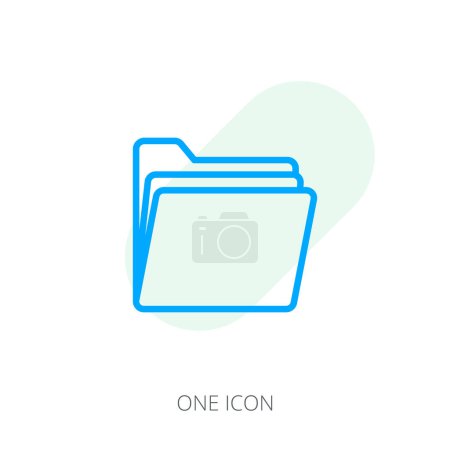 Ordner-Icon blaue Linie, Vektor-Icon beste Linie auf weißem Hintergrund, EPS 10