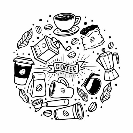 Foto de Elemento de Doodle de café Vector dibujado a mano - Imagen libre de derechos