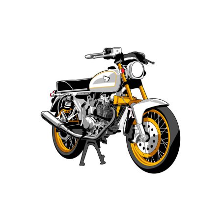 Téléchargez les illustrations : Illustration de moto vintage design plat vectoriel gratuit - en licence libre de droit