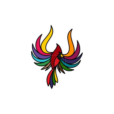 Téléchargez les illustrations : Cardinal oiseau Illustration colorée vecteur stock - en licence libre de droit