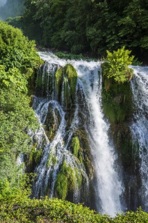 The Cascata delle Marmore (Marmore Falls) is a man-made waterfall created by the ancient Romans located near Terni in Umbria region, Italy.