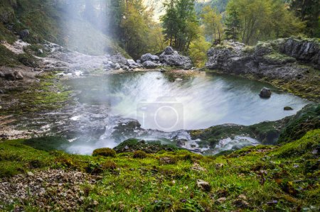 Photo for Waterfall called Fontanon di Goriuda seen from inside the cave - Royalty Free Image