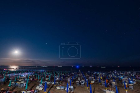 Photo for Night sky over the sea near Lignano Sabbiadoro, Italy - Royalty Free Image