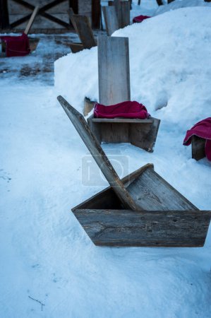 Foto de Reflexiones invernales y casas de cuento de hadas en Kranjska Gora. Países Bajos - Imagen libre de derechos