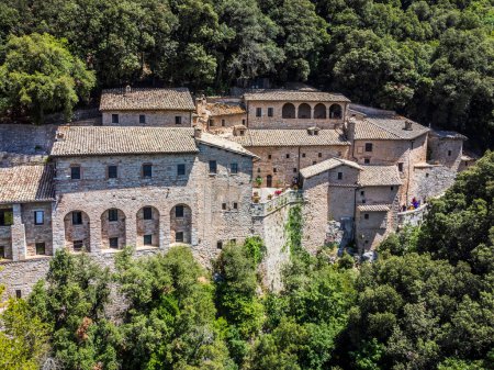 Photo for Beautiful view of Eremo delle Carceri, Italy Assisi. Hermitage of the prisons on Mount Subasio - Royalty Free Image
