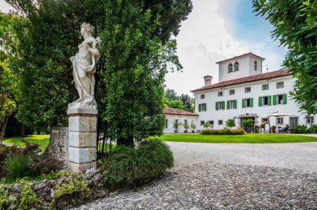 Photo for MORUZZO, Italy - May 17, 2015: Facade of the Villa Savorgnan di Brazza, located at the heart of the Friuli region. - Royalty Free Image