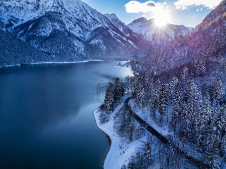 Photo for Snow magic on Predil lake and in forest of Tarvisio - Royalty Free Image