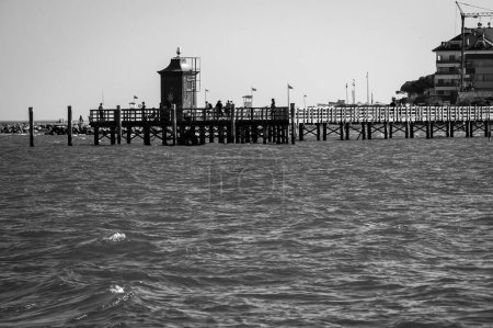 Photo for Black and white shot of beautiful seashore - Royalty Free Image