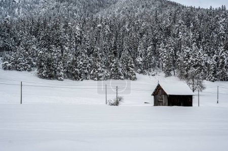 Photo for Beautiful snowy landscape of Traviso, Italy - Royalty Free Image