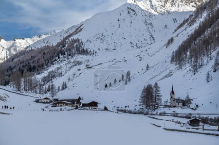 Photo for Scenic shot of Views and enchanted beauties of Val Aurina under snow, Ahrn Valley, South Tyrol, Italy - Royalty Free Image