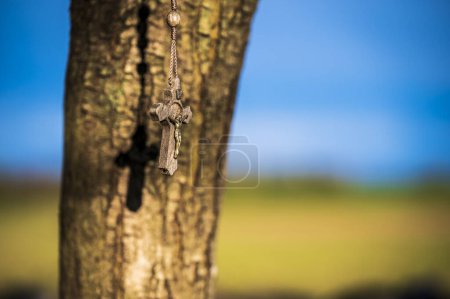 Photo for Cross hanging on the tree - Royalty Free Image