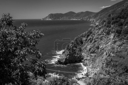 Foto de Hermosa vista de la costa en Corniglia, Cinque Terre. - Imagen libre de derechos