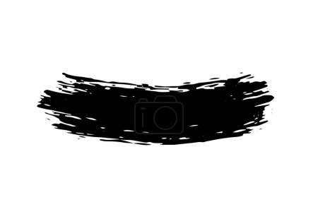 Illustration for Black Paint Brushstroke. Modern textured banner.  Brushes grunge paint stripe. Creative artistic design element. For logo banner icon Vector - Royalty Free Image