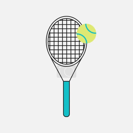 Illustration for Tennis racket and ball isolated on white background sport symbol vector illustration - Royalty Free Image