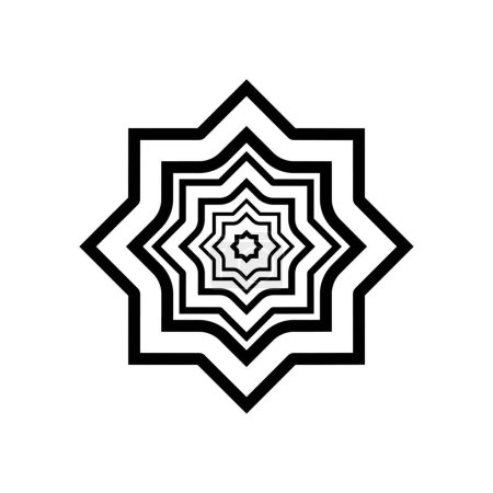 Eight point star icon Islamic geometric pattern Vector