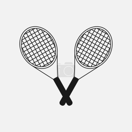 raquetas de tenis aisladas sobre fondo blanco actividad deportiva símbolo vector ilustración