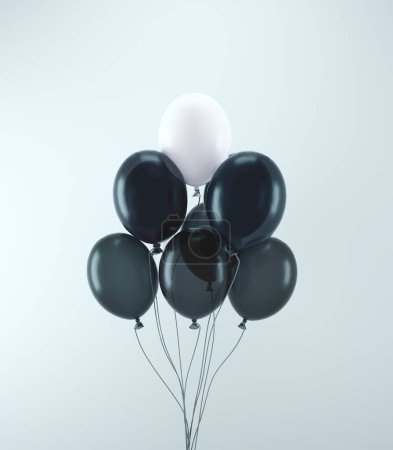 Photo for Balloons different. Leadership and stand out from the crowd concept. This is a 3d render illustration - Royalty Free Image