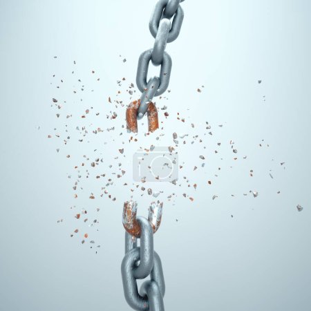 Photo for Chain broken. Freedom concept. This is a 3d render illustration - Royalty Free Image