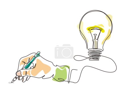 Illustration for Sketch lifestyle A026_The bulb - inspiration and creation shows the connection of creation vector illustration graphic EPS 10 - Royalty Free Image