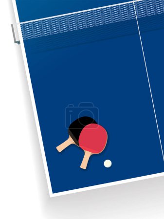 Illustration for Daily_A005_Ping pong paddle and table vertical shows the image of table tennis vector illustration graphic EPS 10 - Royalty Free Image