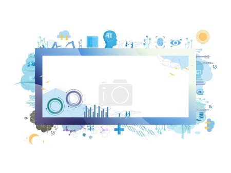 Illustration for Technology community A006 with rectangle shows different type in technology vector illustration graphic EPS 10 - Royalty Free Image