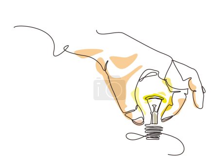 Illustration for Sketch lifestyle 49_hand make a bulb shape shows creativity create by ourselves vector illustration graphic EPS 10 - Royalty Free Image