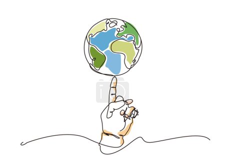 Sketch Lifestyle A052 _ finger hold the earth to show the confidence for the world vektor illustration graphic EPS 10