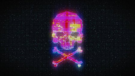 Photo for Skull shape with noise and glitching. - Royalty Free Image