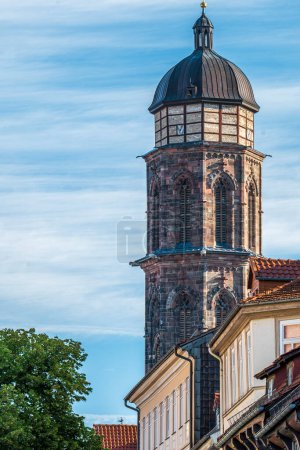 Photo for Tower of the Gothic Church of St Jacobi in Goettingen, Germany. More pictures from Goettingen and other cities in my collection - Royalty Free Image