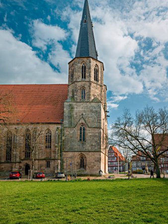 Photo for Side view of the Basilica of St. Cyriakus in Duderstadt, Germany - Royalty Free Image