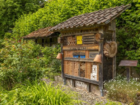 Photo for Large insect hotel, free standing in the garden - Royalty Free Image