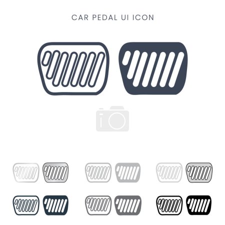 Illustration for Car gas and brake pedal UI vector icons. - Royalty Free Image