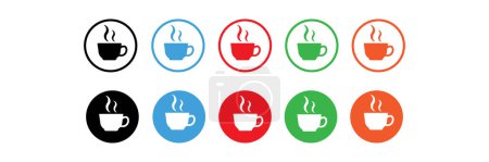 Téléchargez les illustrations : Mug of tea vector design set illustration. Icon design template illustration - en licence libre de droit