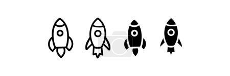 Téléchargez les illustrations : Rocket vector icon design. Modern vector icon design template illustration - en licence libre de droit