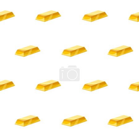 Illustration for Gold bar seamless pattern, bullions golden treasury luxury rich. Vector illustration - Royalty Free Image