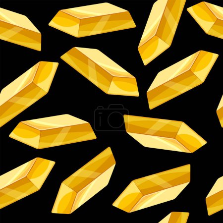 Illustration for Gold bar seamless pattern, bullions golden treasury luxury rich. Vector illustration - Royalty Free Image