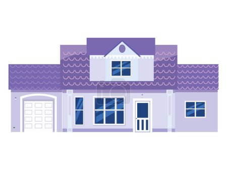Illustration for House Villa traditional building, estate. Mansion home, apartment, architecture concept, vector illustration flat cartoon style - Royalty Free Image