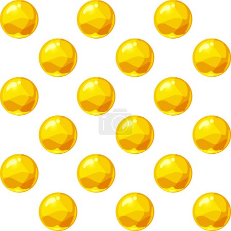 Ilustración de Bolas de oro colorido patrón sin costura. Fondo perla, perlas, caramelos lollypops vector ilustración aislado - Imagen libre de derechos