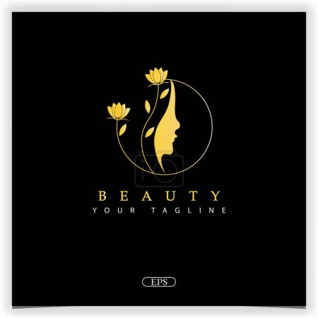 Téléchargez les illustrations : Femme d'or de luxe avec le concept de dégradé de beauté logo premium modèle élégant vecteur eps 10 - en licence libre de droit