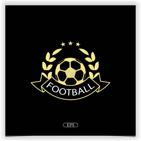 Téléchargez les illustrations : Luxe or football logo premium modèle élégant vecteur eps 10 - en licence libre de droit