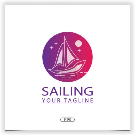 Photo for Simple Sailboat dhow boat ship on Sea Ocean  logo premium elegant template vector eps 10 - Royalty Free Image