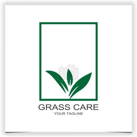 Téléchargez les illustrations : Logo de soins de l'herbe premium modèle élégant vecteur eps 10 - en licence libre de droit