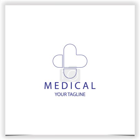 Photo for Outline modern medical and cross logo premium elegant template vector eps 10 - Royalty Free Image