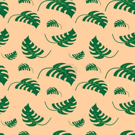 Photo for Summer background seamless pattern with tropical leaf monstera abstract premium vector design - Royalty Free Image