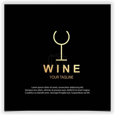 Ilustración de Vinos de lujo de oro Copa Vino Bebida Silueta de vidrio logo diseño creativo premium elegante plantilla vector eps 10 - Imagen libre de derechos