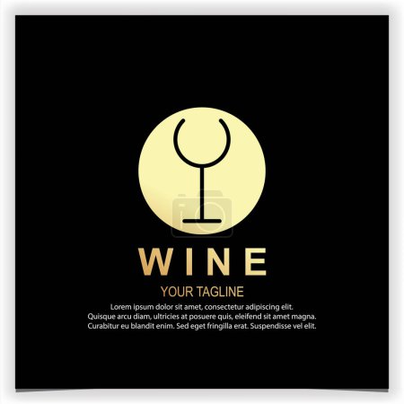 Ilustración de Vinos de lujo de oro Copa Vino Bebida Silueta de vidrio logo diseño creativo premium elegante plantilla vector eps 10 - Imagen libre de derechos