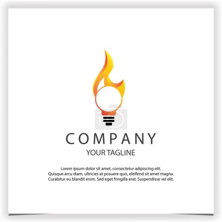 Photo for Light bulb and flame logo creative premium elegant template vector eps 10 - Royalty Free Image