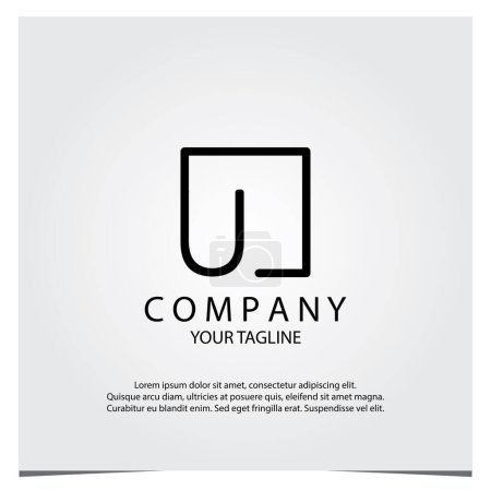Photo for Black square u logo premium elegant template vector eps 10 - Royalty Free Image