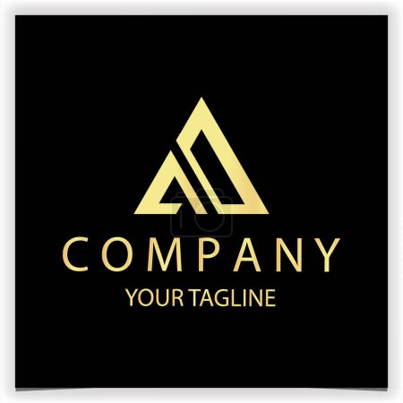 Photo for Luxury gold letter AO AD initial triangle logo icon premium elegant template vector eps 10 - Royalty Free Image